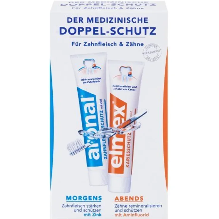 Aronal und Elmex Mini Doppel-Schutz 24 ml, für saubere & gesunde Zähne