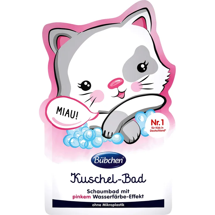 Bübchen Kuschel-Bad, Schaumbad mit pinkem Wasserfärbe-Effekt, 40 ml