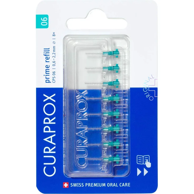 Curaprox Curaprox Cps 06 Prime Refill Interdentalbürsten, türkis, für saubere & gesunde Zähne
