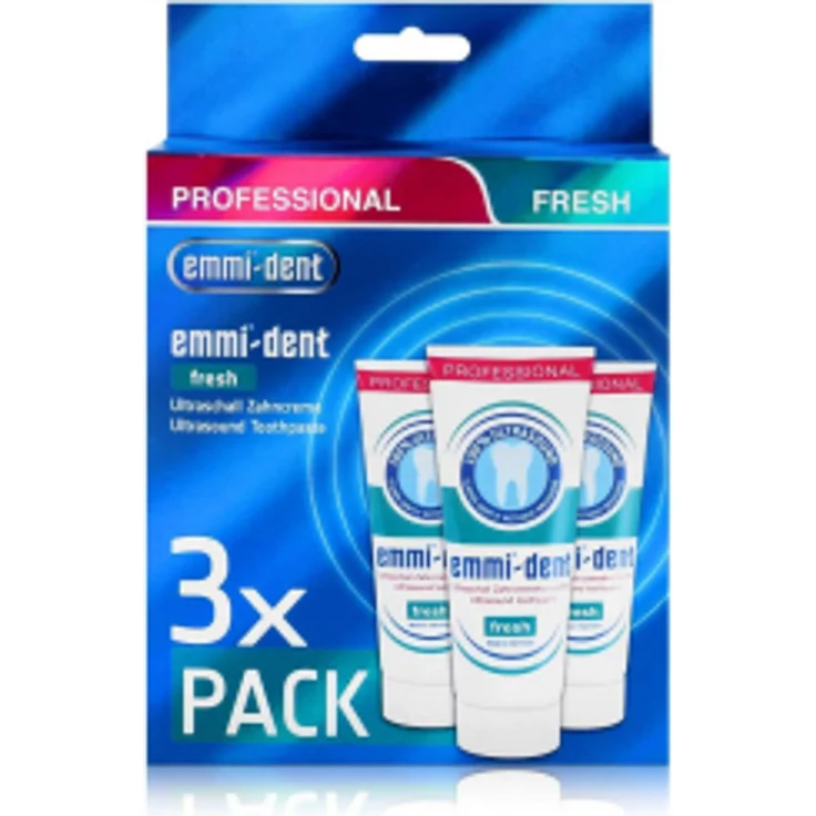 Emmi-dent Fresh Ultraschall-Zahncreme, 3 x 75 ml, speziell für Ultraschallzahnbürsten, sorgt für frischen Atem – Bild 1