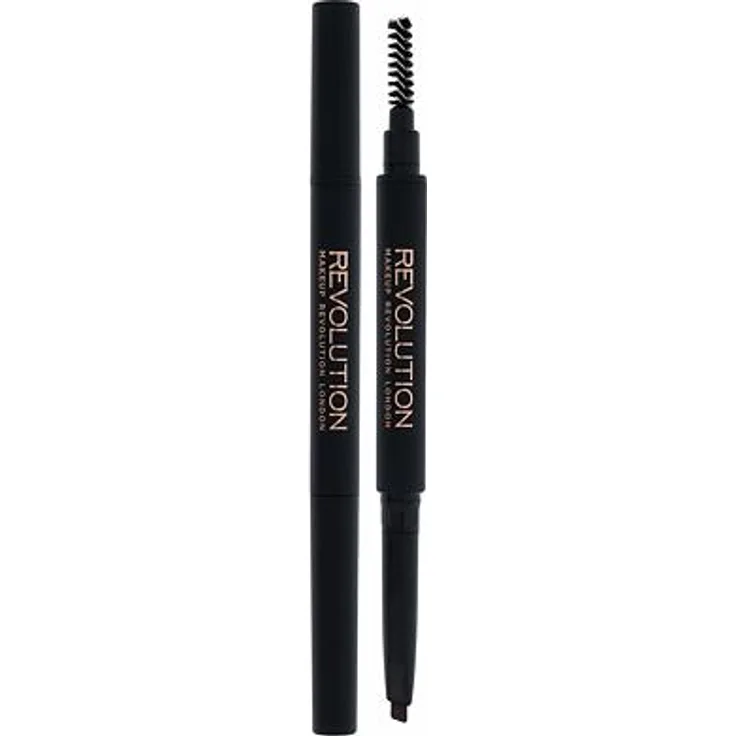 Makeup Revolution London Duo Brow Definer Augenbrauenstift mit Bürste 0,15 g Farbton Brown für Frauen