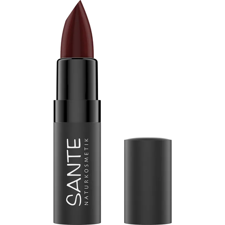 Sante Naturkosmetik Matte Lipstick 08 Sunset Cherry, Lippenstift, Matt-Effekt, Mit Bio-Kakaobutter, Intensive Farbpigmentierung, 4,5 g