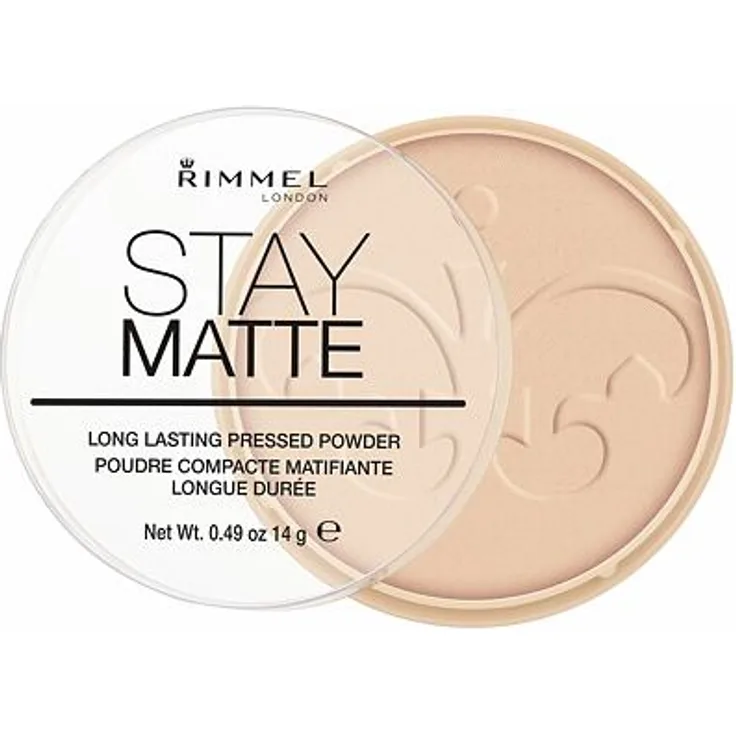 Rimmel London Stay Matte Langanhaltender Kompaktpuder 14 g Farbton 003 Peach Glow