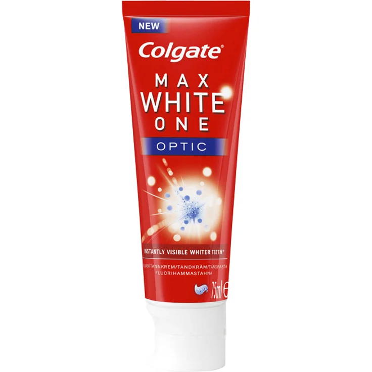 Colgate Max White Optic 75 ml, Zahnpasta mit Whitening-Effekt für weißere Zähne – Bild 1