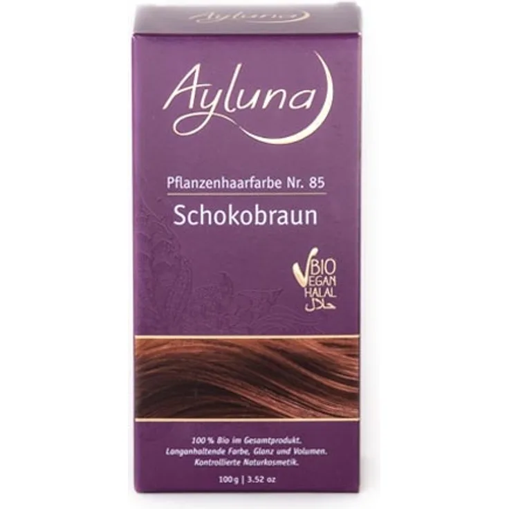 Ayluna Pflanzenhaarfarbe Nr.85 Schokobraun 100g