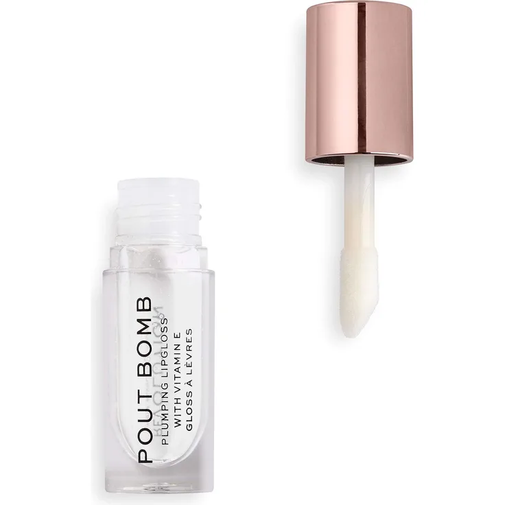 Makeup Revolution Pout Bomb Plumping gloss glaze - Ultimativer, Hochglänzender Lippgloss - Für Den Perfekten Schmollmund - 1 Stück