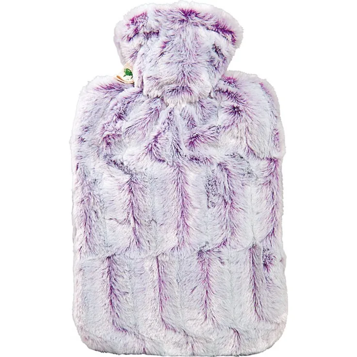 Hugo Frosch Wärmflasche Klassik Hochflor-Flauschbezug 1,8 l lila/silber melange