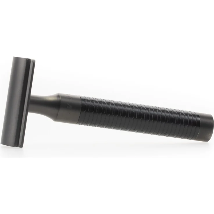 Mühle Rocca Rasierhobel Griff Edelstahl mit DLC Beschichtung geschlossener Kamm, klassische Klinge 41x105 mm schwarz – Bild 2