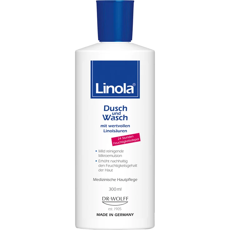 Linola Dusch & Wasch mit wertvollen Linolsäuren 300 ml für alle Hauttypen geeignet – Bild 1