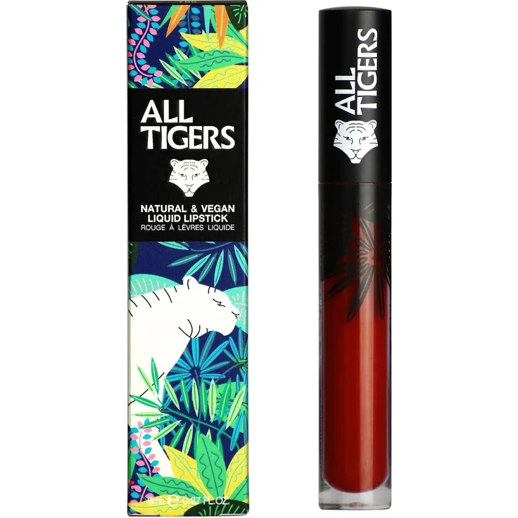 All Tigers Lippen Natural and Vegan Lipstick Lippenstift 889 Rotbraun 8 ml