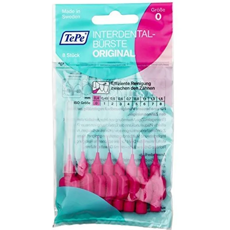 TePe Interdentalbürsten Original pink 0,4 mm 1er Pack 1 x 8 Stück Interdentalbürsten