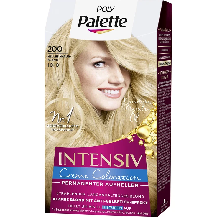 Poly Palette Intensiv Creme Coloration 200/10-0 Helles Naturblond 3 x 115 ml – Bild 1
