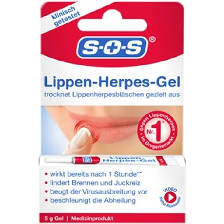 Sos gesundheit Gesichtspflege Lippenherpes-Gel 5 g, für Damen und Herren, für gepflegte Lippen