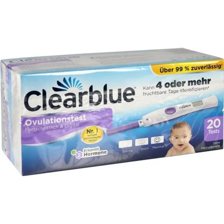 Clearblue Ovulationstest fortschrittlich & digital 20 Stück, schnell, unkompliziert und zuverlässig