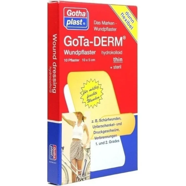 Gothaplast Gota-Derm thin hydrokoll.Wundpfl.steril 5x10 cm 10 St.