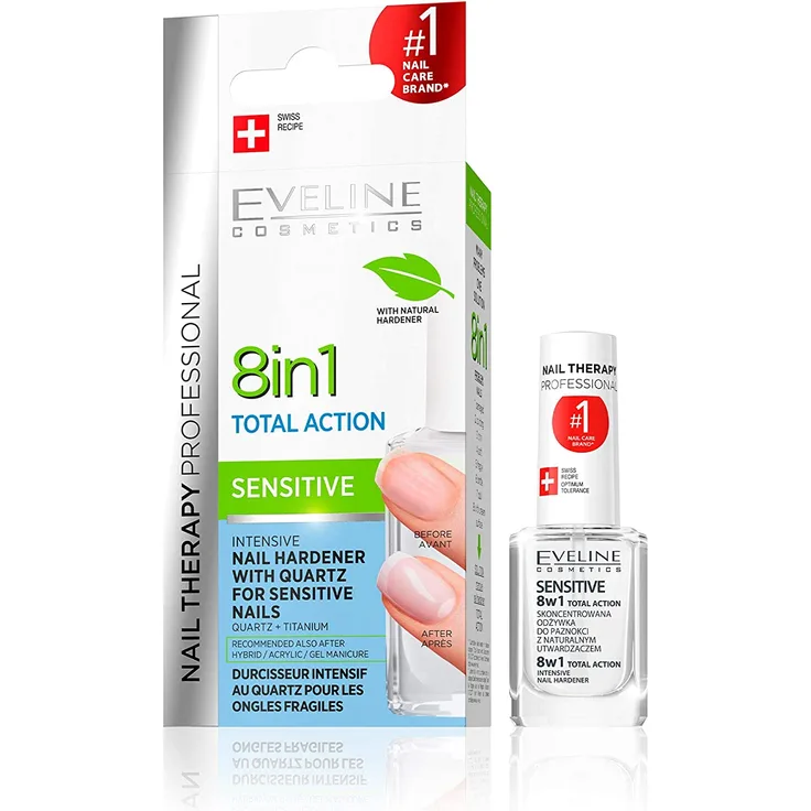 Eveline 8In1 Total Action Intensive Nail Hardener 12ml, Nagelpflege