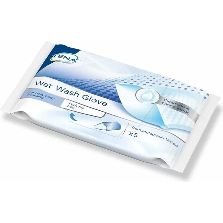 Tena Wet Wash Glove unparfümiert, 5 Stück