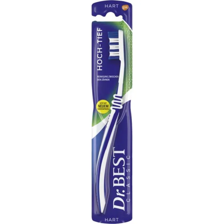 Dr. Best Hoch-Tief hart 6er-Pack, für eine gründliche Zahnreinigung, mit Hoch-Tief-Borsten, Sanft zum Zahnfleisch