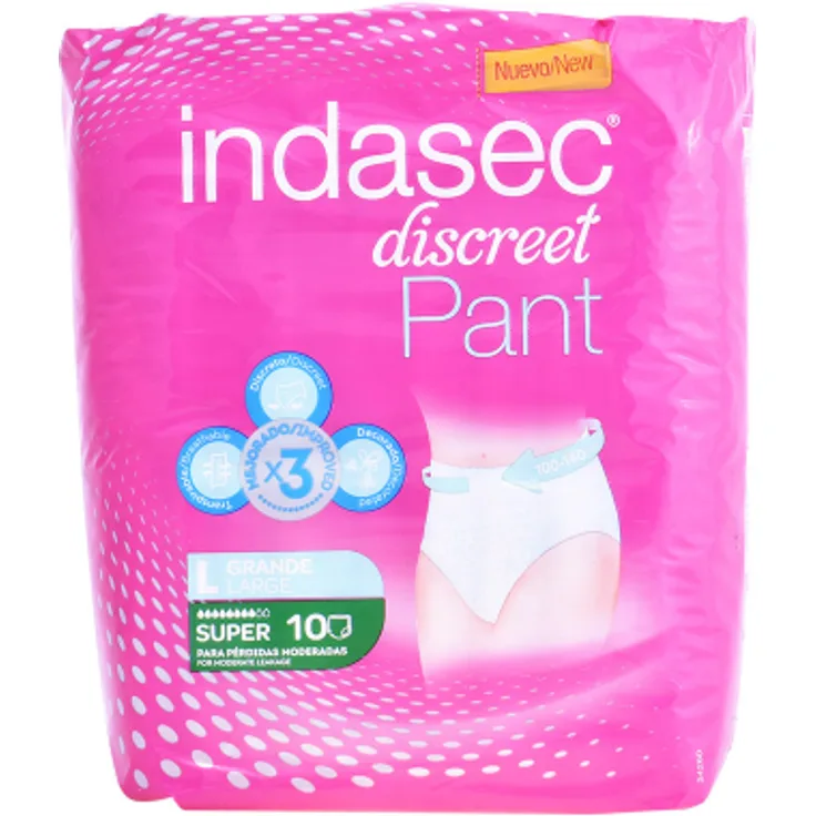 Indasec Pant Super talla grande Größe L 10 Stück Einwegslips