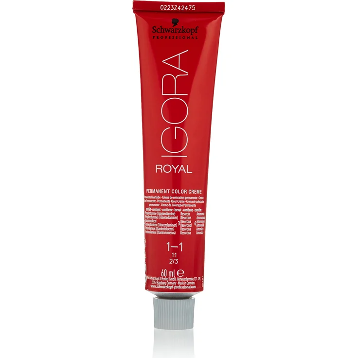 Schwarzkopf Igora Royal Premium-Haarfarbe 1-1 blauschwarz 60 g – Bild 1