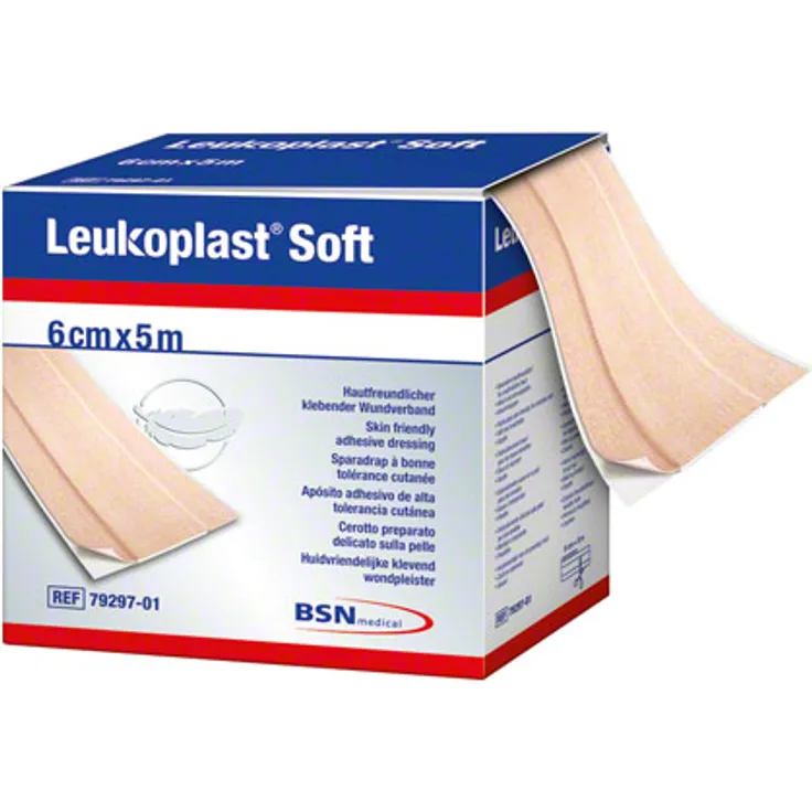 BSN medical Leukoplast Soft Wundschnellverband Pflaster Wundpflaster Heftpflaster 5 m x 6 cm