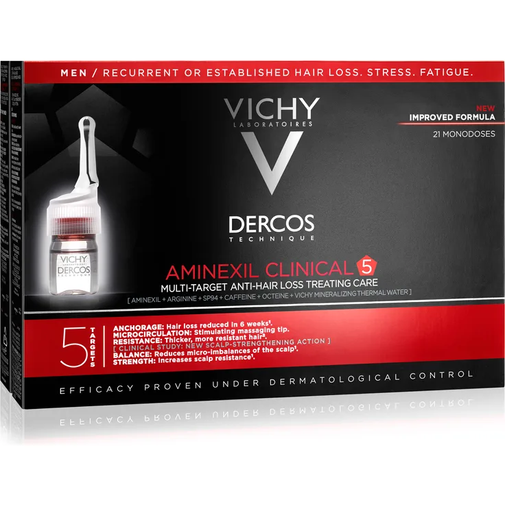 Vichy Ampullen Dercos Aminexil Clinical Multi-Target Anti-Hair Loss Treating für Männer 21x6ml 126 ml