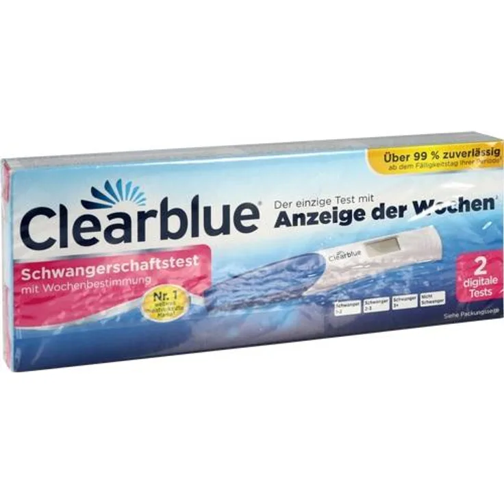 Clearblue Schwangerschaftstest m.Wochenbestimmung 2 Stück, schnell, unkompliziert und zuverlässig