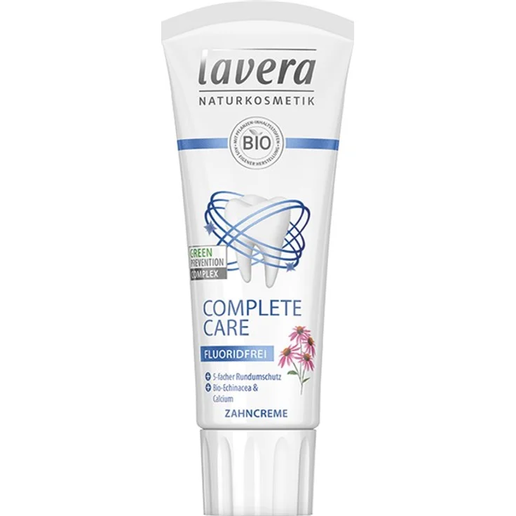 Lavera Complete Care Zahncreme fluoridfrei 75 ml, Green Prevention Complex, entfernt schonend Zahnbelag – Bild 1