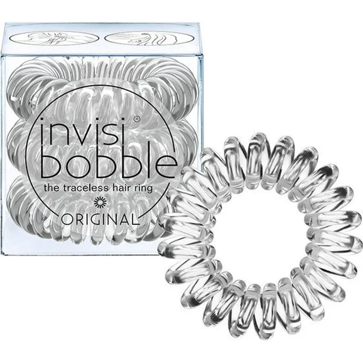 invisibobble Original Crystal Clear, starker Halt, Haarschnonend, transparent
