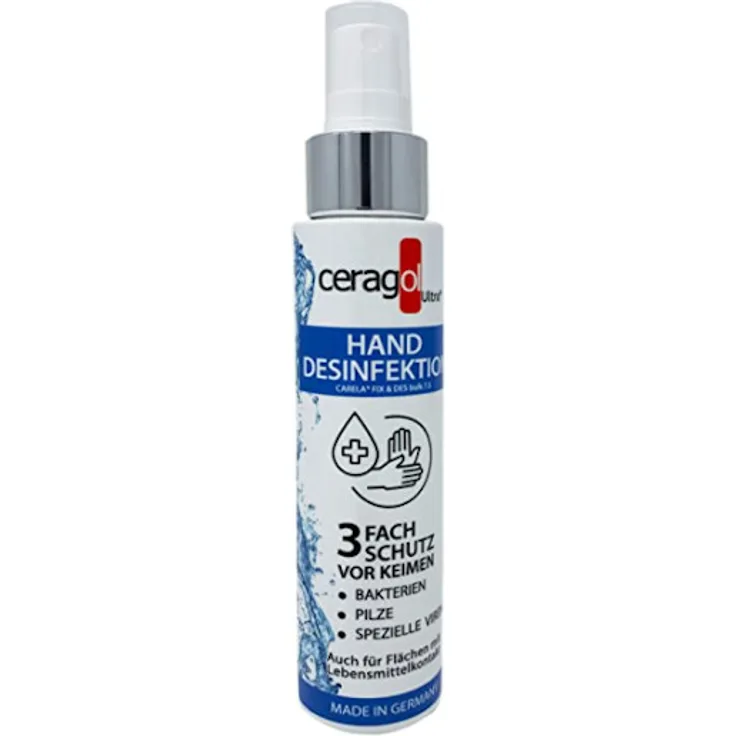 Ceragol ultra Desinfektionsmittel für Hände und Flächen - hautschonend ohne Alkohol, 2 x 100ml Spray