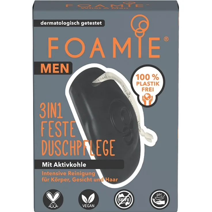 Foamie 3 in 1 Feste Duschpflege For Men - What A Man 90 g