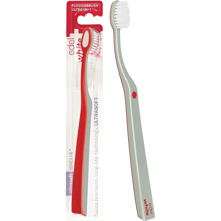 edel white Soft Flosserbrush, Mit Konexborsten, tiefenaktive Zahnbürste VD
