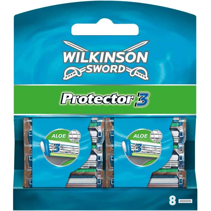 Wilkinson Sword Protector 3 Rasierklingen für Herren, 8 Klingen Rasierer, 8 St