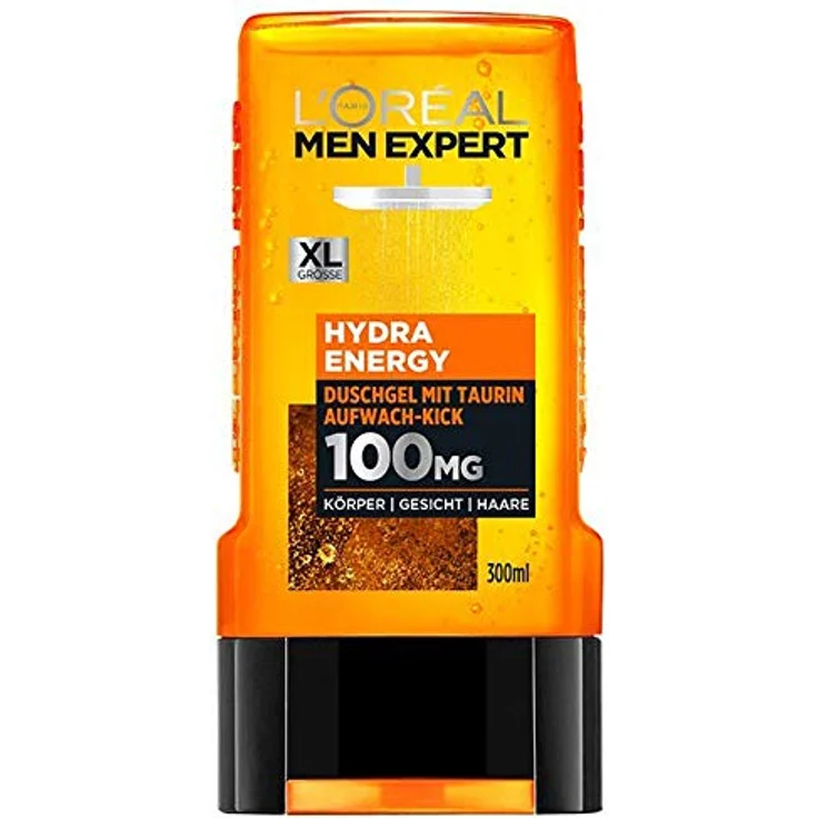 L'Oréal Men Expert Hydra Energy Taurin Duschgel Minz-Extrakt belebt und regeneriert die Haut Gesicht Körper und Haare sanft ohne auszutrocknen 300 ml – Bild 1