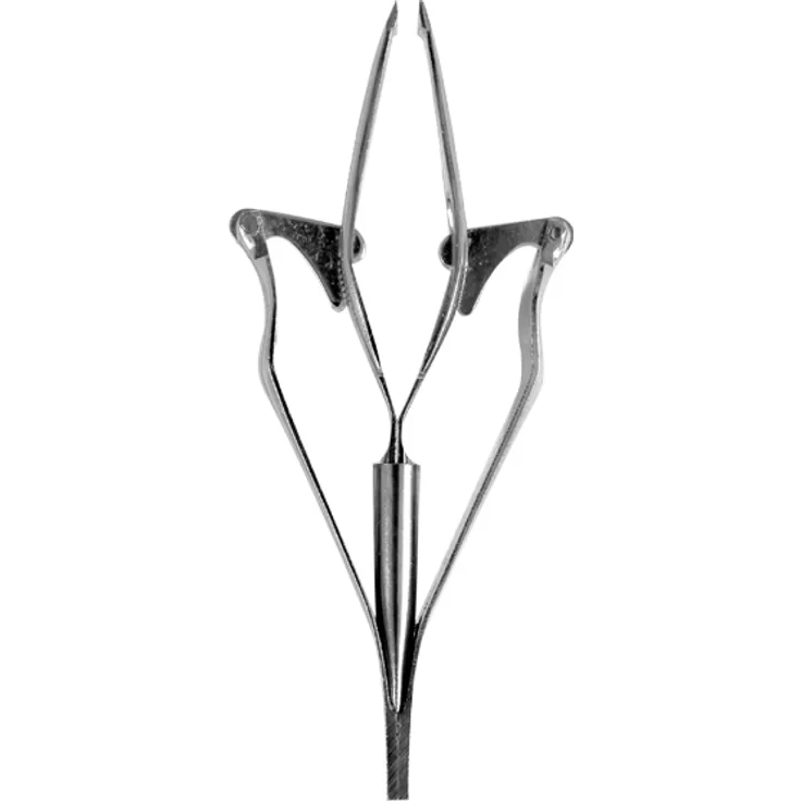 Pfeilring Automatische Pinzette schräg 100 mm, Größe: 100 mm, Form: schräg, aus vernickeltem Solinger Stahl 