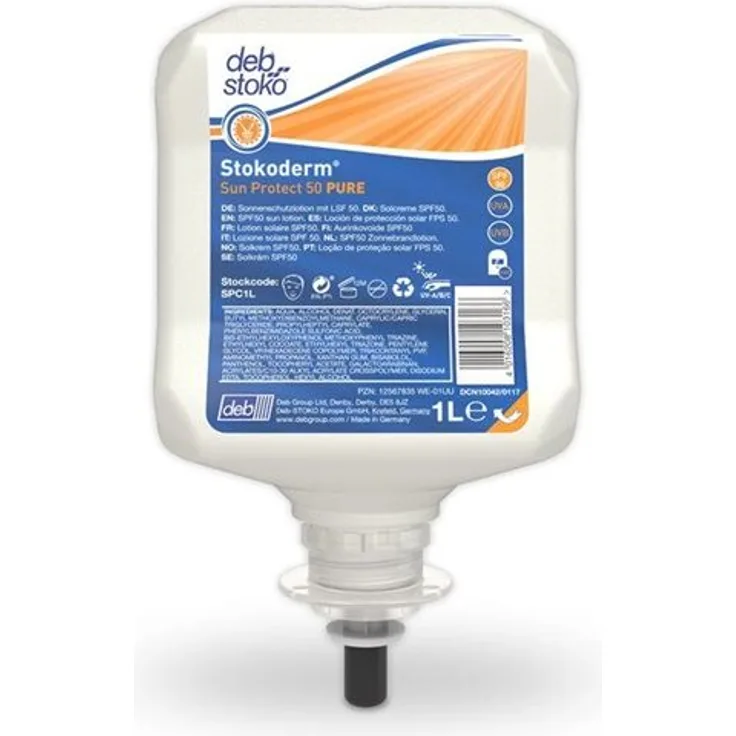 Stoko UV-Hautschutzcreme Stokoderm Sun Protect 50 PURE 1l unparfümiert Kartusche Stoko LSF 50 1000 ml