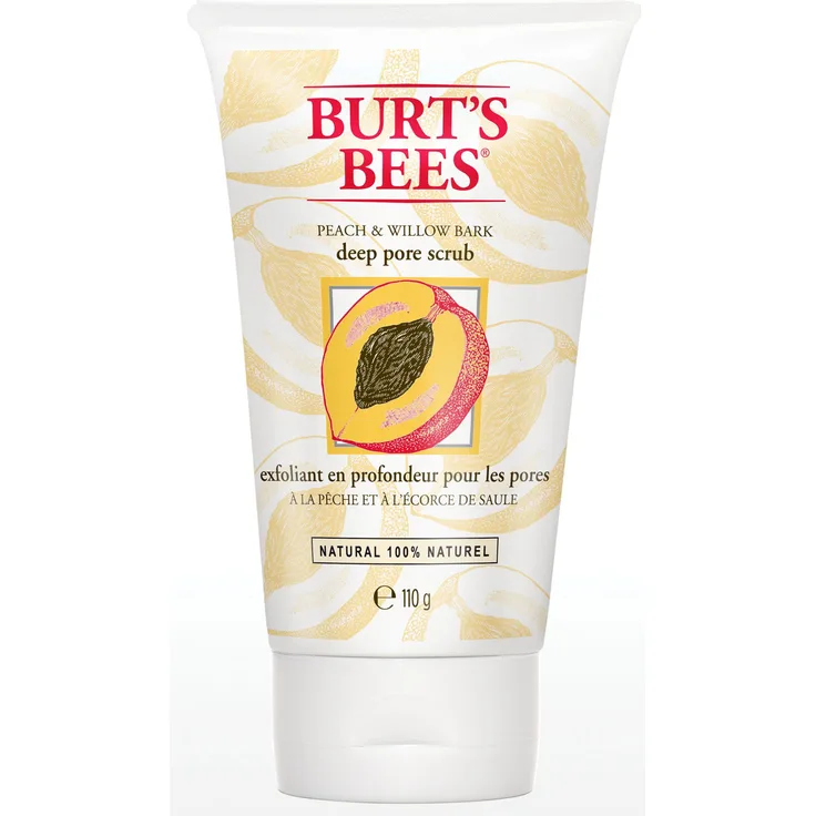Burt'S Bees Peach & Willowbark Deep Pore Scrub 110 g, für Damen und Herren