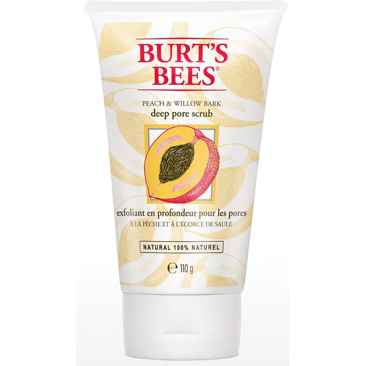 Burt'S Bees Peach & Willowbark Deep Pore Scrub 110 g, für Damen und Herren