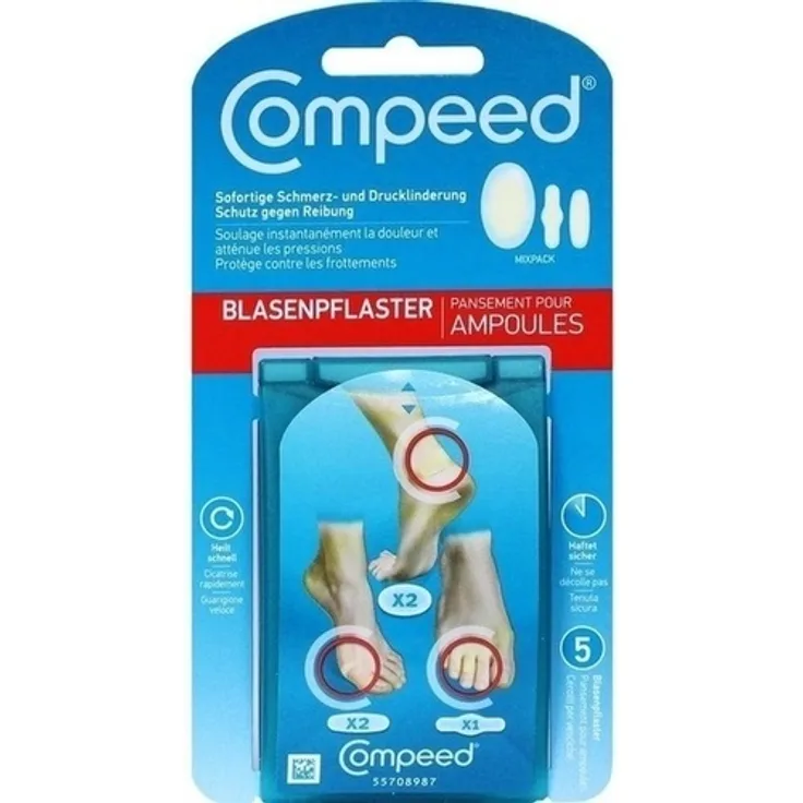 Compeed Blasenpflaster Mixpack 5 St., zur Druck- und Schmerzlinderung bei Blasen