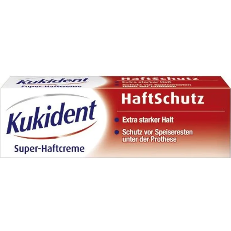 Kukident Haftcreme Haftschutz 40 g Haftcreme, beugt Zahnfleischreizungen vor, Schutz vor Speiseresten