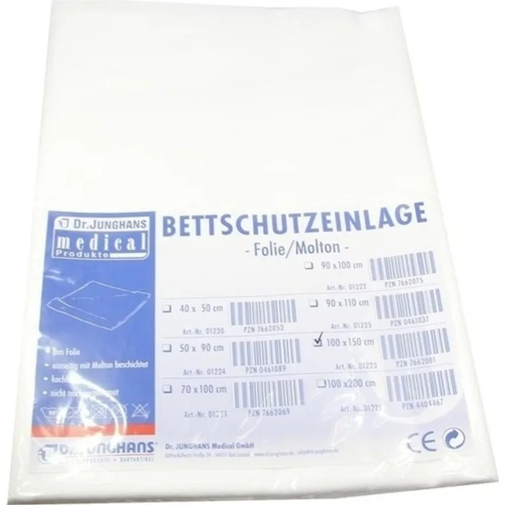 Dr. Junghans Medical Bettschutzeinlage Folie Molton 100x150 cm 1 St.