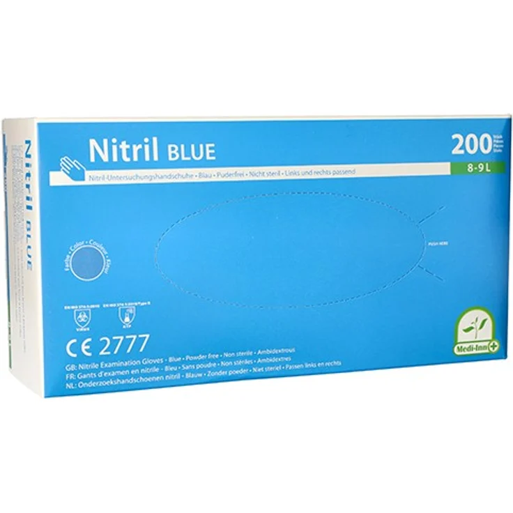 Medi-Inn 200 Handschuhe, Nitril puderfrei Blue blau Größe L