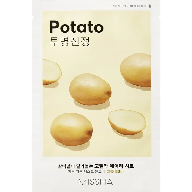Missha Airy Fit Sheet Mask Kartoffel Potato Gesichtsmaske 1 Stück, für Damen und Herren – Bild 1