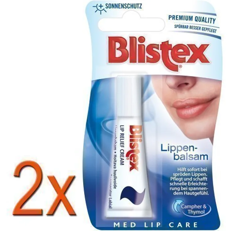 Blistex Med Lippenbalsam 2 x 6 ml Bei Spröden Lippen, für gepflegte Lippen