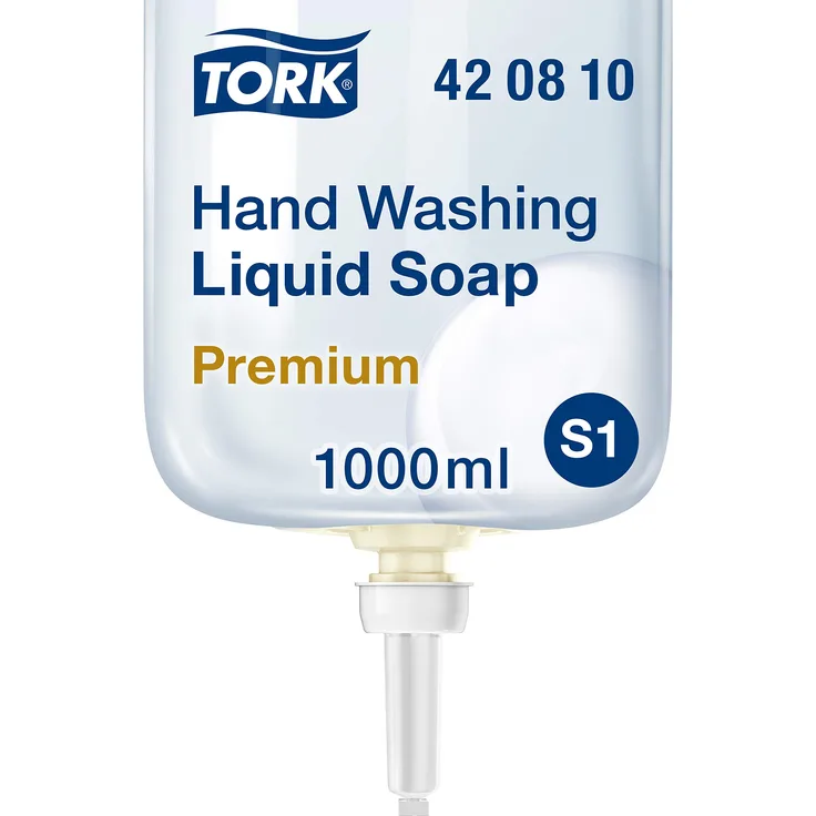 Tork 420810 extra hygienische Flüssigseife Premium für Tork S1 Seifenspendersysteme Hygienische Handseife für gepflegte Hände 1000 ml für Alle Hauttypen geeignet