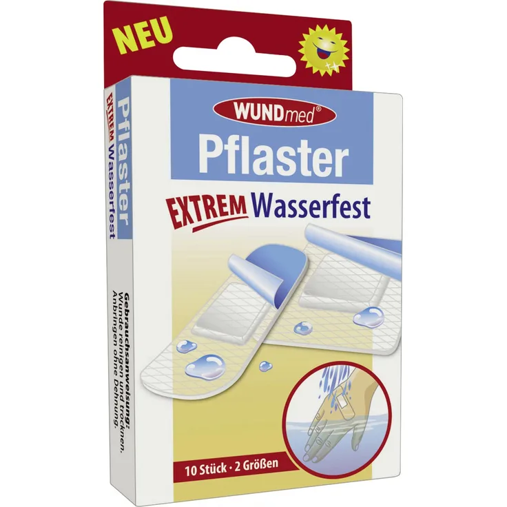 Wundmed Pflaster extreme wasserfest 10er-Pack, Schnitt- und Schürfwunden
