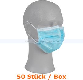 Mundschutz Abena Gesichtsmaske 3-lagig Typ IIR blau 50 Stück mit elastischen Ohrschlaufen