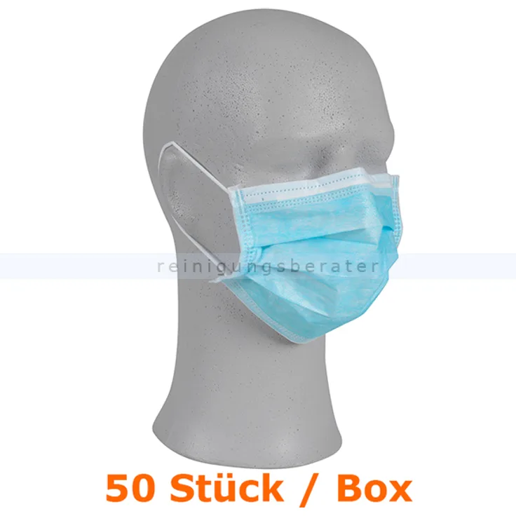Mundschutz Abena Gesichtsmaske 3-lagig Typ IIR blau 50 Stück mit elastischen Ohrschlaufen, medizinisch nach EN 14683 - Preisvergleich