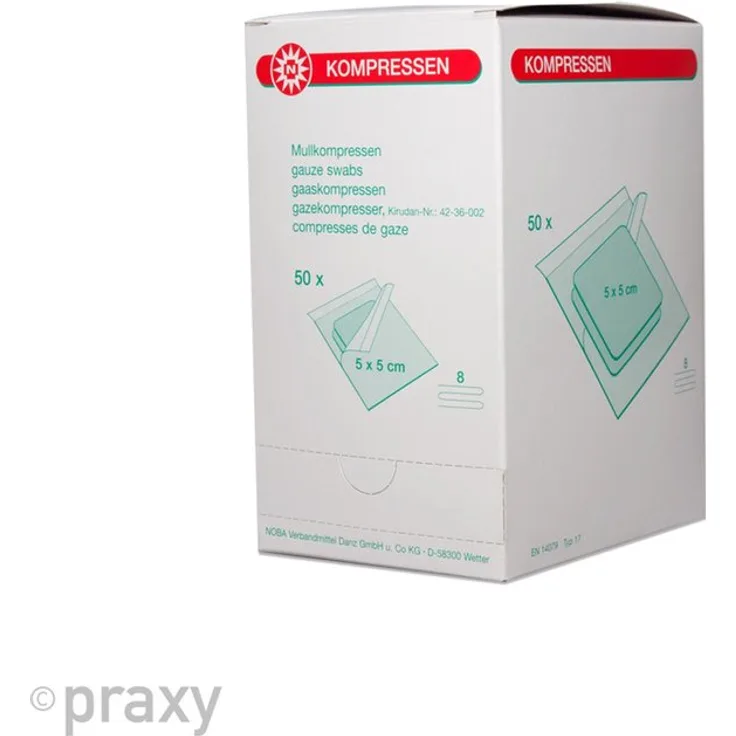 Noba Mullkompressen steril 8- lagig 50 x 2 Stück 10 x 20 cm