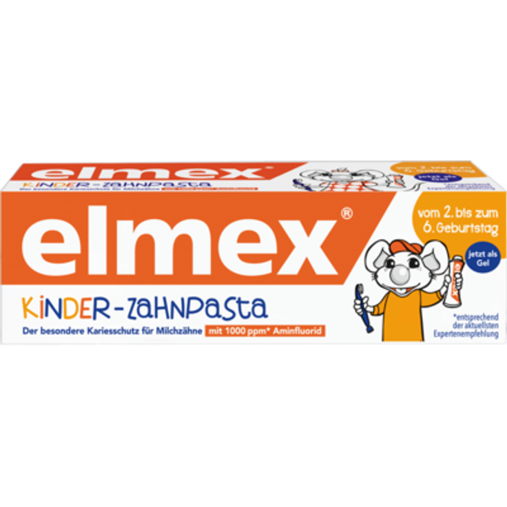 Elmex Kinderzahnpasta 50 ml, mit Aminfluorid für einen Dreifach-Schutzmechanismus